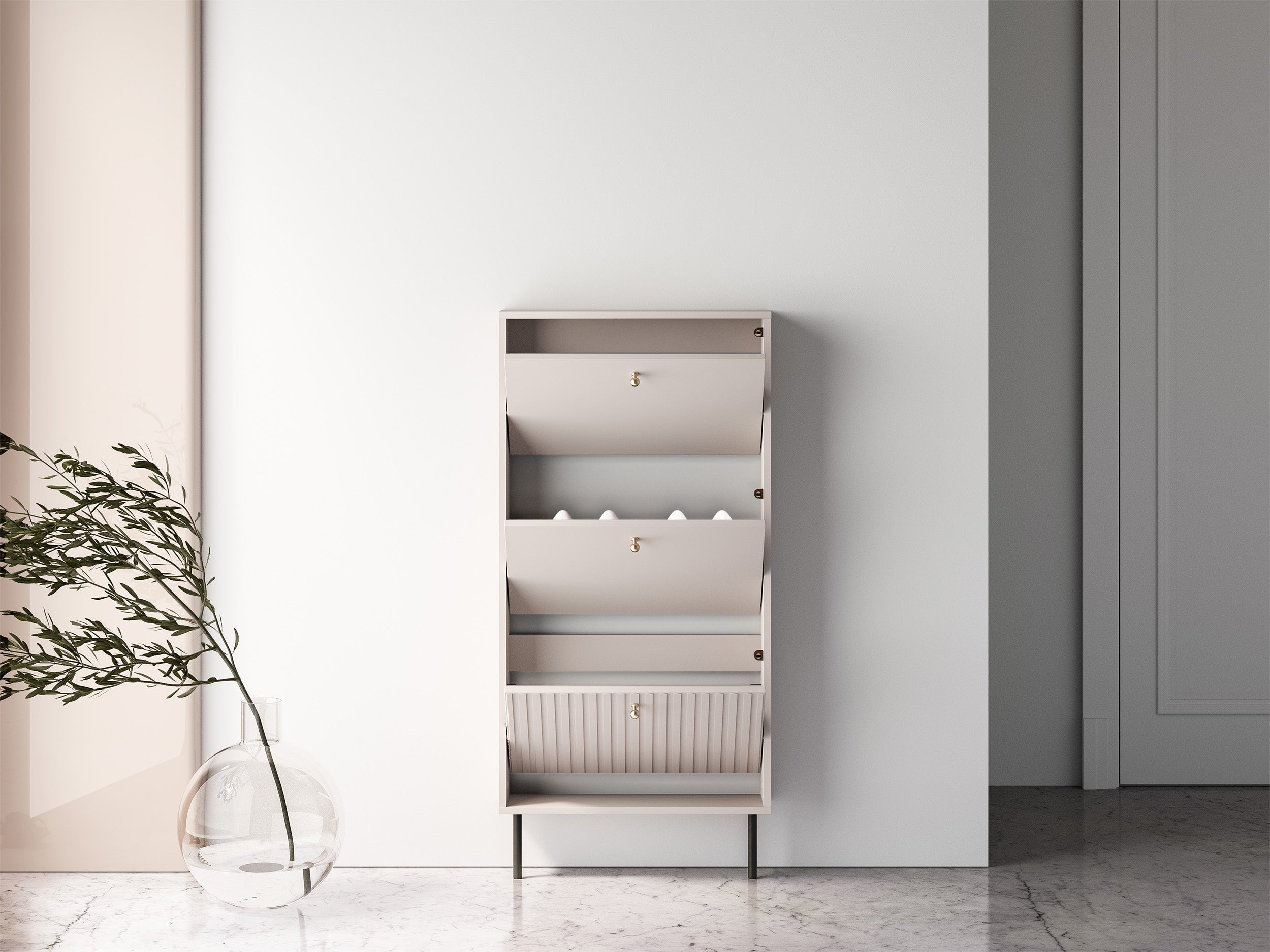 selsey-caletto-schuhschrank-60-cm-mit-3-klappen-kaschmir-schmal image 4