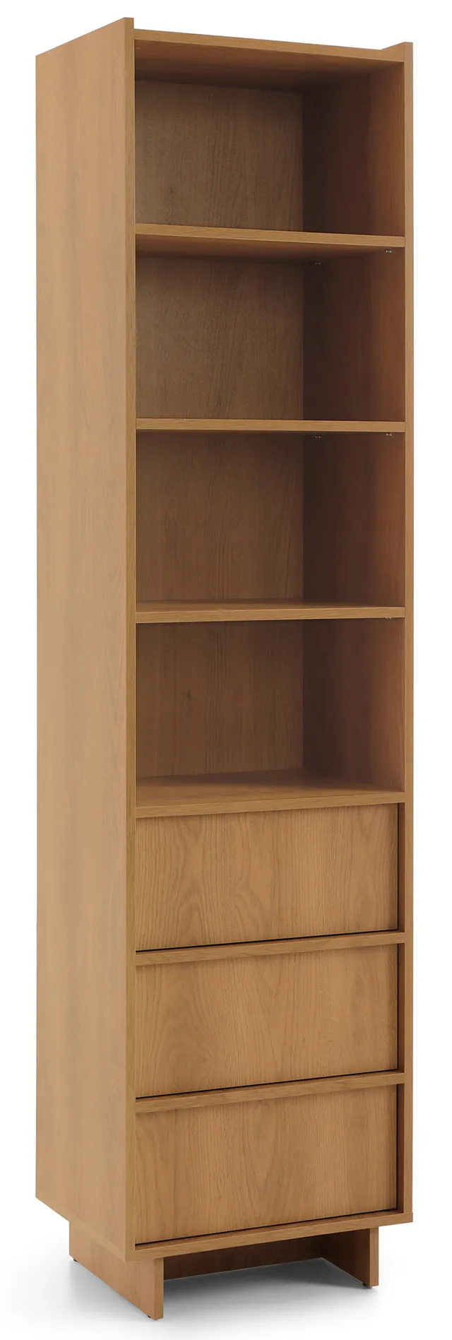 selsey-yasumi-regal-mit-3-schubladen-und-regalen-50-cm-karamelleiche image 1