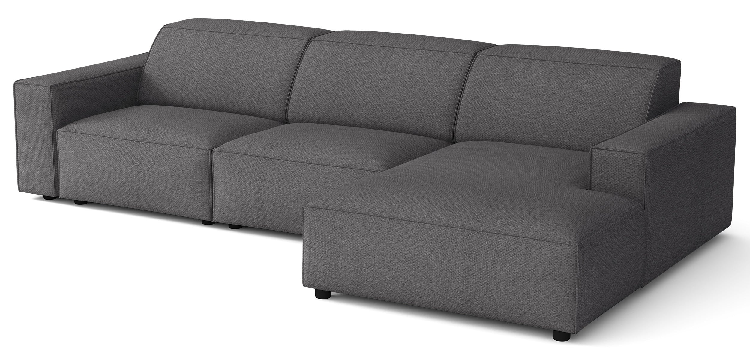 selsey-sellmo-modulares-ecksofa-l-form-rechts-dunkelgrauer-chenille-hydrophob image 3