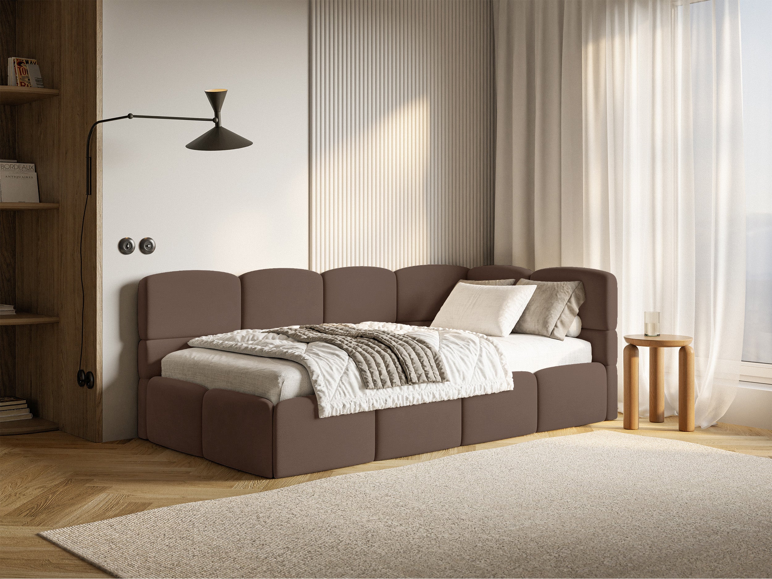 selsey-cloudy-jugendbett-90x200-cm-rechtsseitig-mit-stauraum-brauner-velours image 2