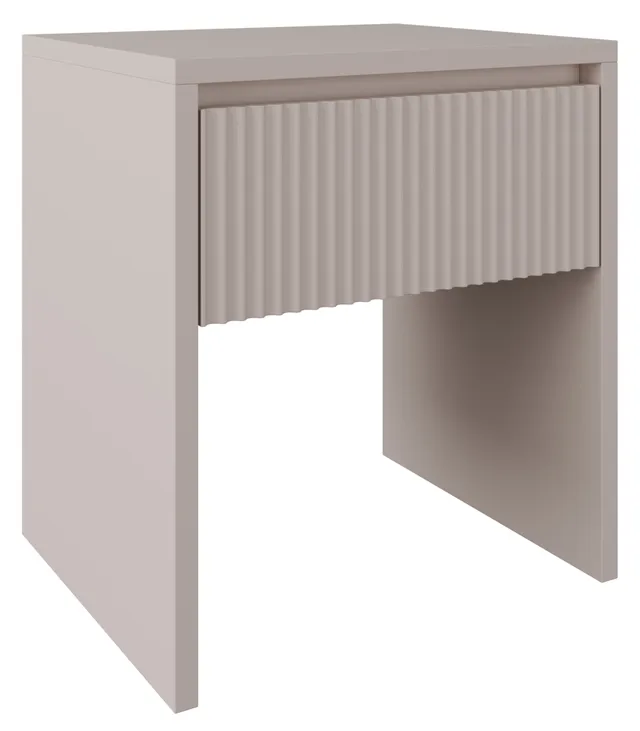 selsey-vemmi-nachttisch-45-cm-mit-schublade-geriffelte-kaschmir-front image 1