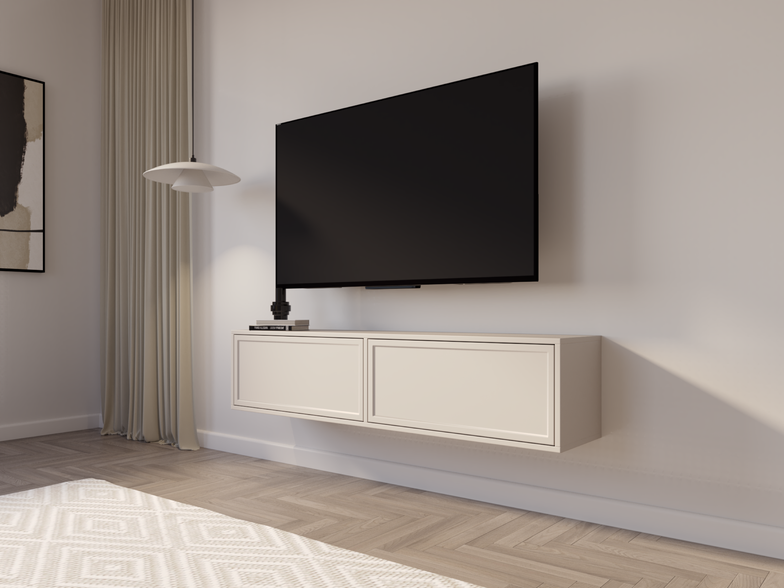 selsey-velveto-h-ngender-tv-schrank-140-cm-mit-zwei-klappen-kaschmir image 4