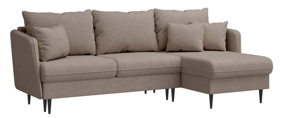 selsey-volio-ecksofa-mit-schlaffunktion-l-form-beige-chenille-schwarze-beine image 1
