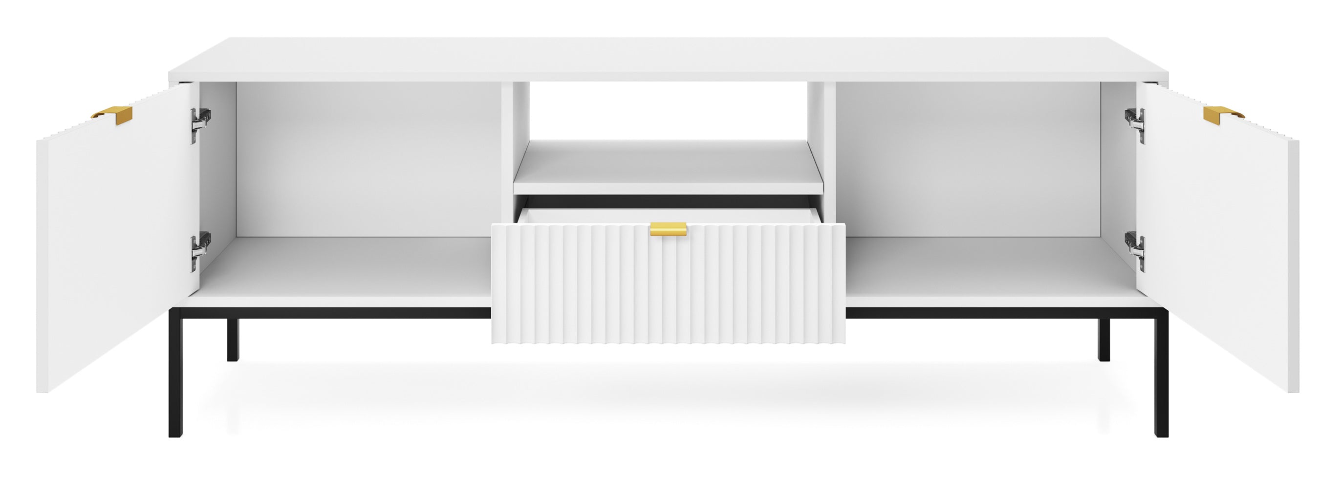 selsey-vellore-tv-schrank-154-cm-wei-mit-geriffelten-fronten-und-goldenen-griffe image 7