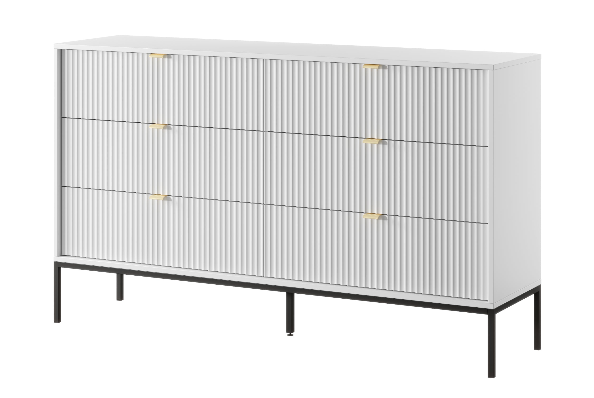 selsey-vellore-kommode-mit-sechs-schubladen-154-cm-wei-mit-gerillten-fronten-und image 1