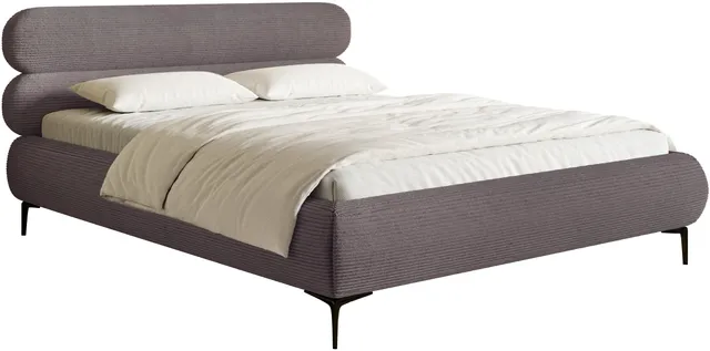 selsey-roule-cord-gepolstertes-bett-160x200-cm-braun-cordstoff-schwarze-beine image 1