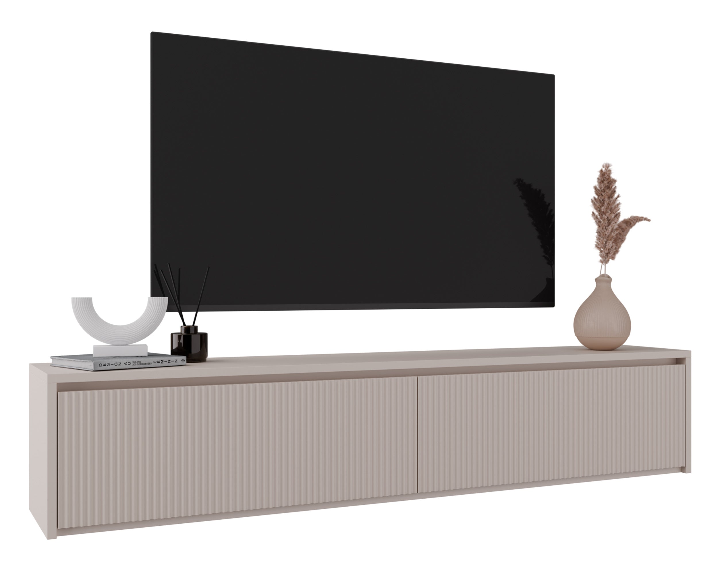 selsey-vemmi-180-cm-tv-schrank-zweit-rig-mit-geriffelter-kaschmir-front image 3