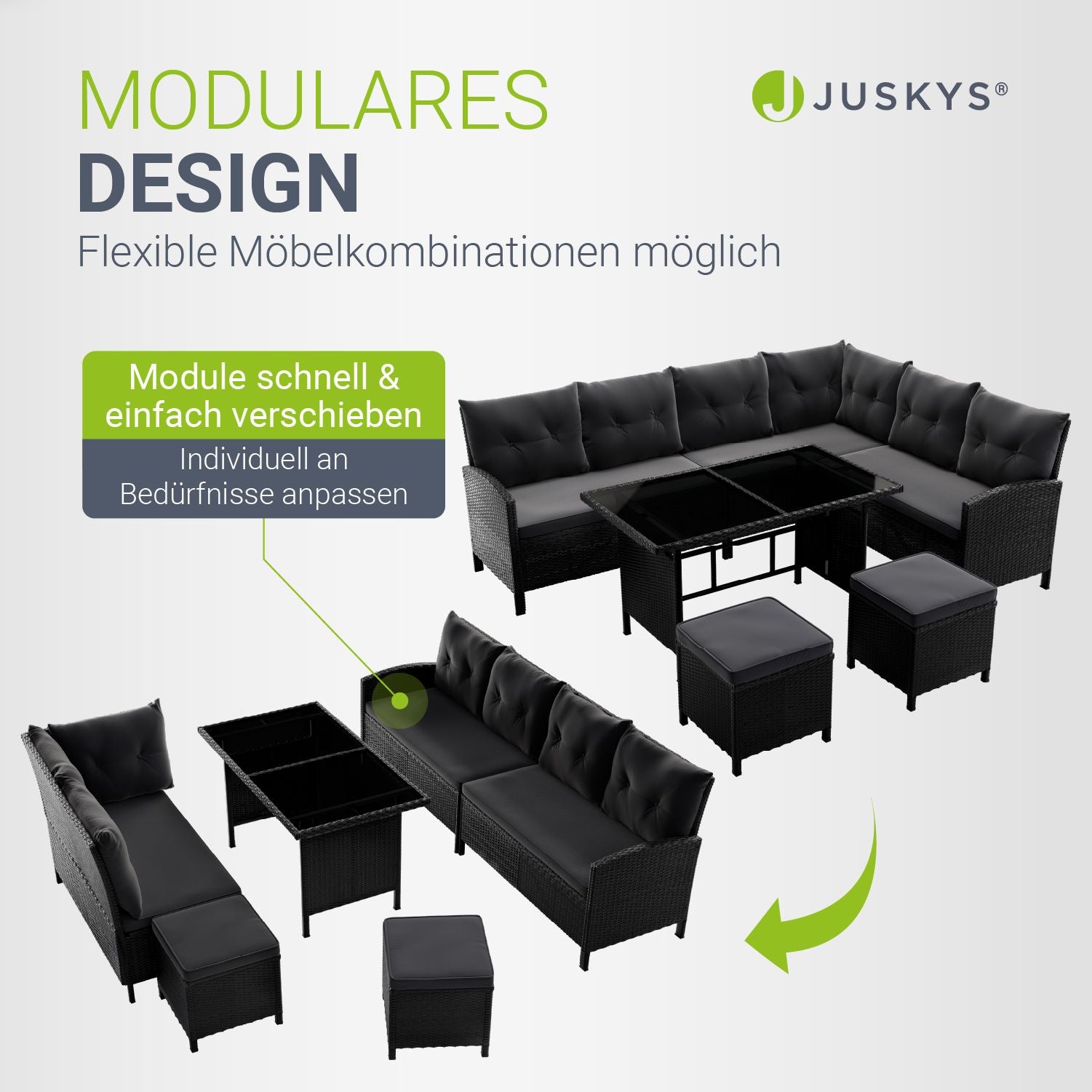 juskys-rattan-lounge-manacor-polyrattan-lounge-set-mit-sofa-tisch-2-hocker-schwa image 6