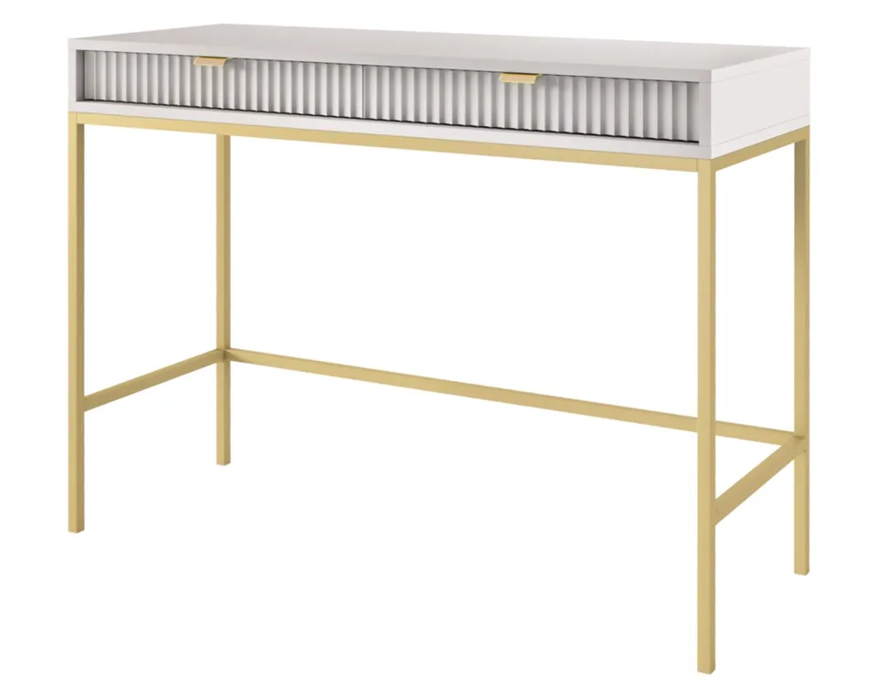selsey-vellore-schminktisch-104-cm-grau-mit-rillenfronten-goldgestell image 1