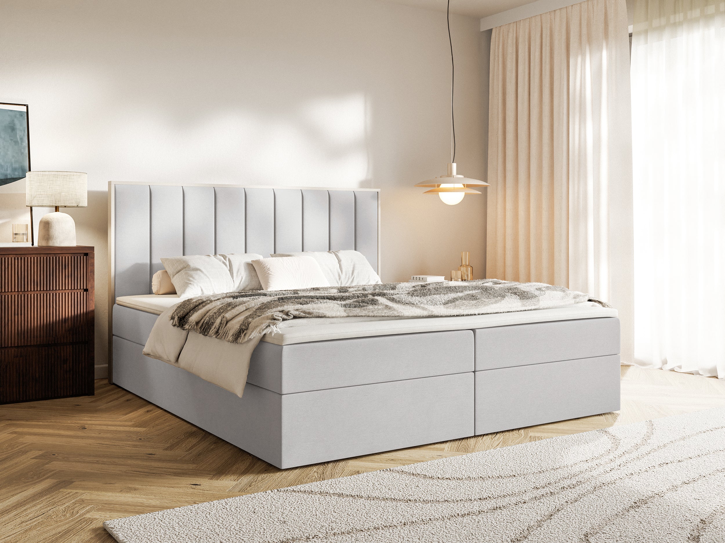 selsey-togents-kontinentalbett-140x200-cm-mit-stauraum-und-topper-hellgrau-velou image 2