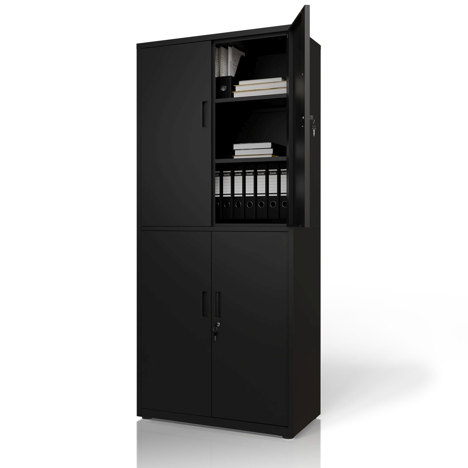 juskys-aktenschrank-aus-metall-schwarz-abschlie-bar-mit-cam-lock image 1