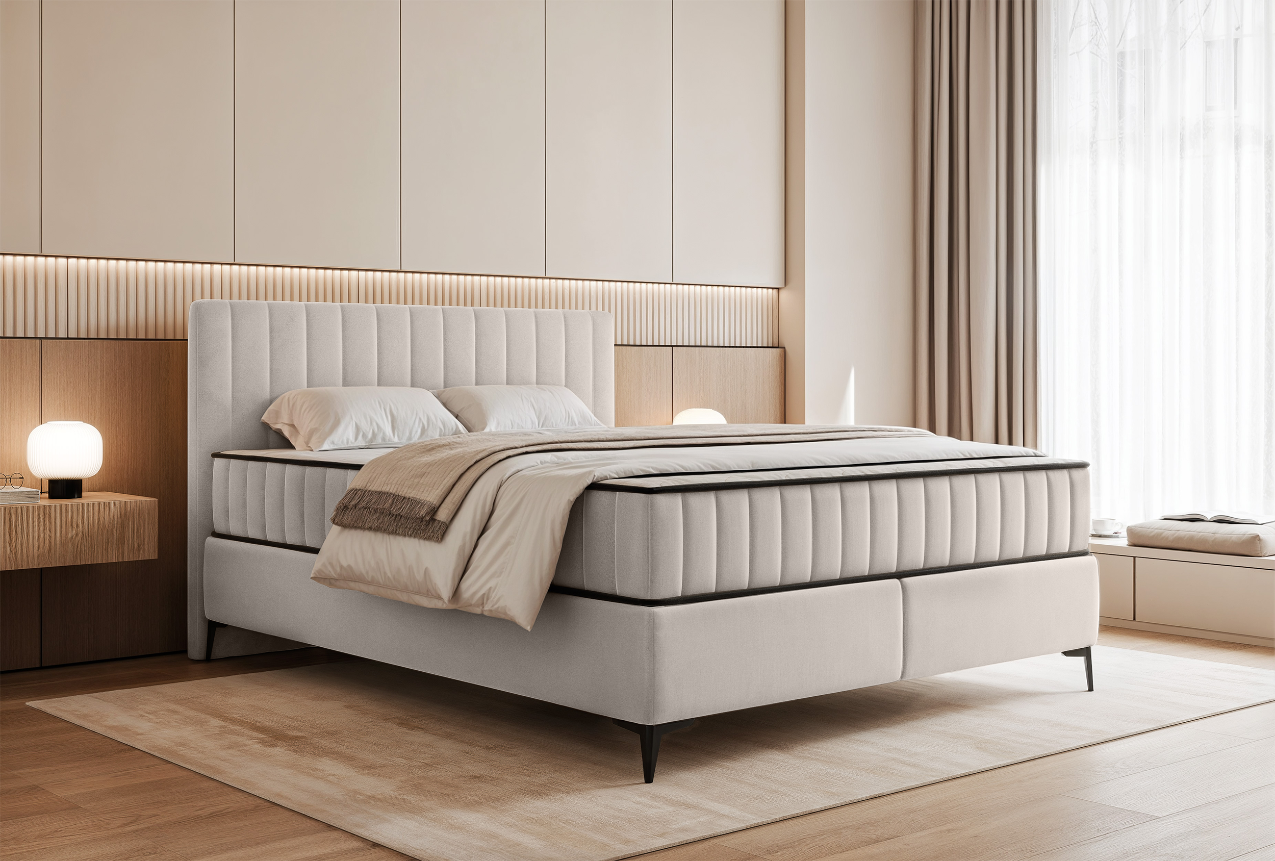 selsey-mufasso-kontinentales-bett-180x200-cm-mit-stauraum-hellbeiger-velours-was image 2