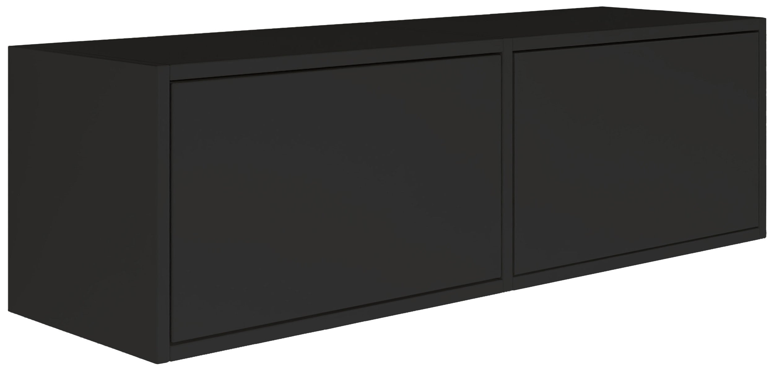 selsey-framme-h-ngender-tv-schrank-100-cm-schwarz-mit-zwei-klappen image 1