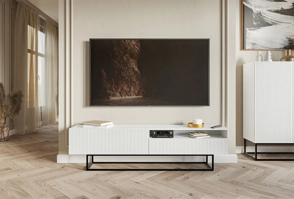 selsey-veldio-tv-schrank-175-cm-wei-gefr-ste-front-nische-schwarze-beine image 1