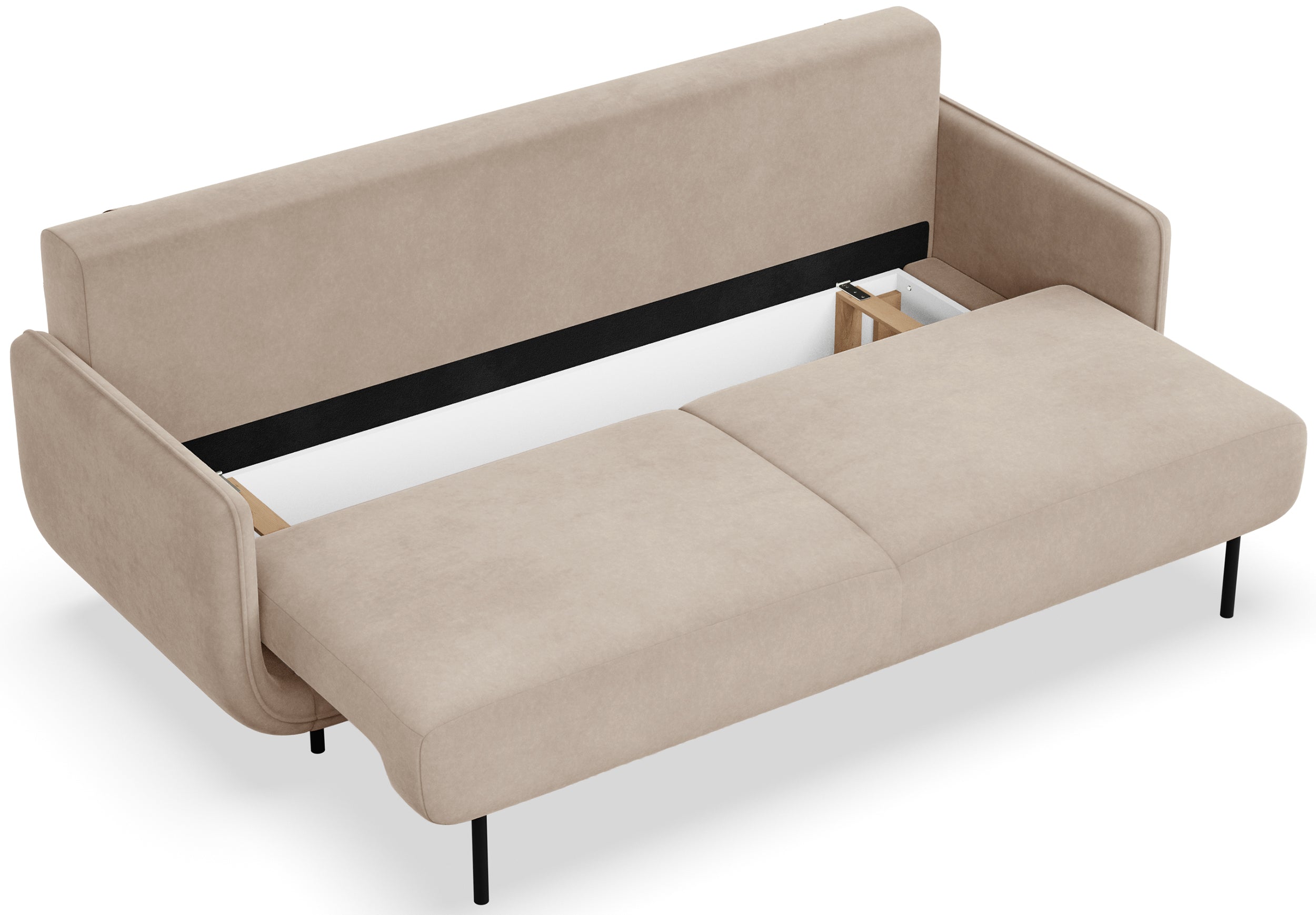 selsey-ovals-dreisitzer-schlafsofa-aus-samt-beige-ausklappbar image 4