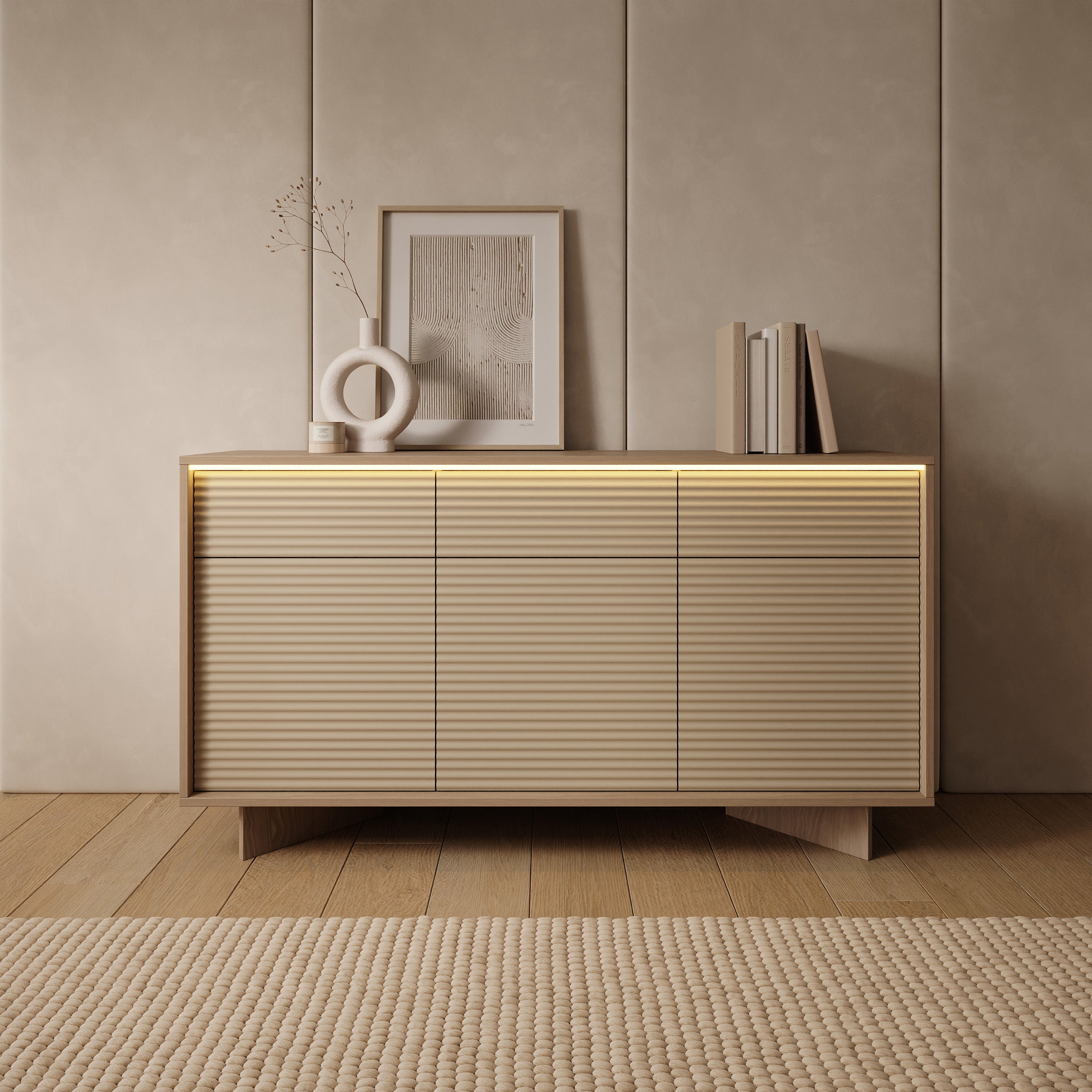 selsey-semi-dreht-renschrank-kommode-154-cm-mit-3-schubladen-und-led-bolivar-nat image 2