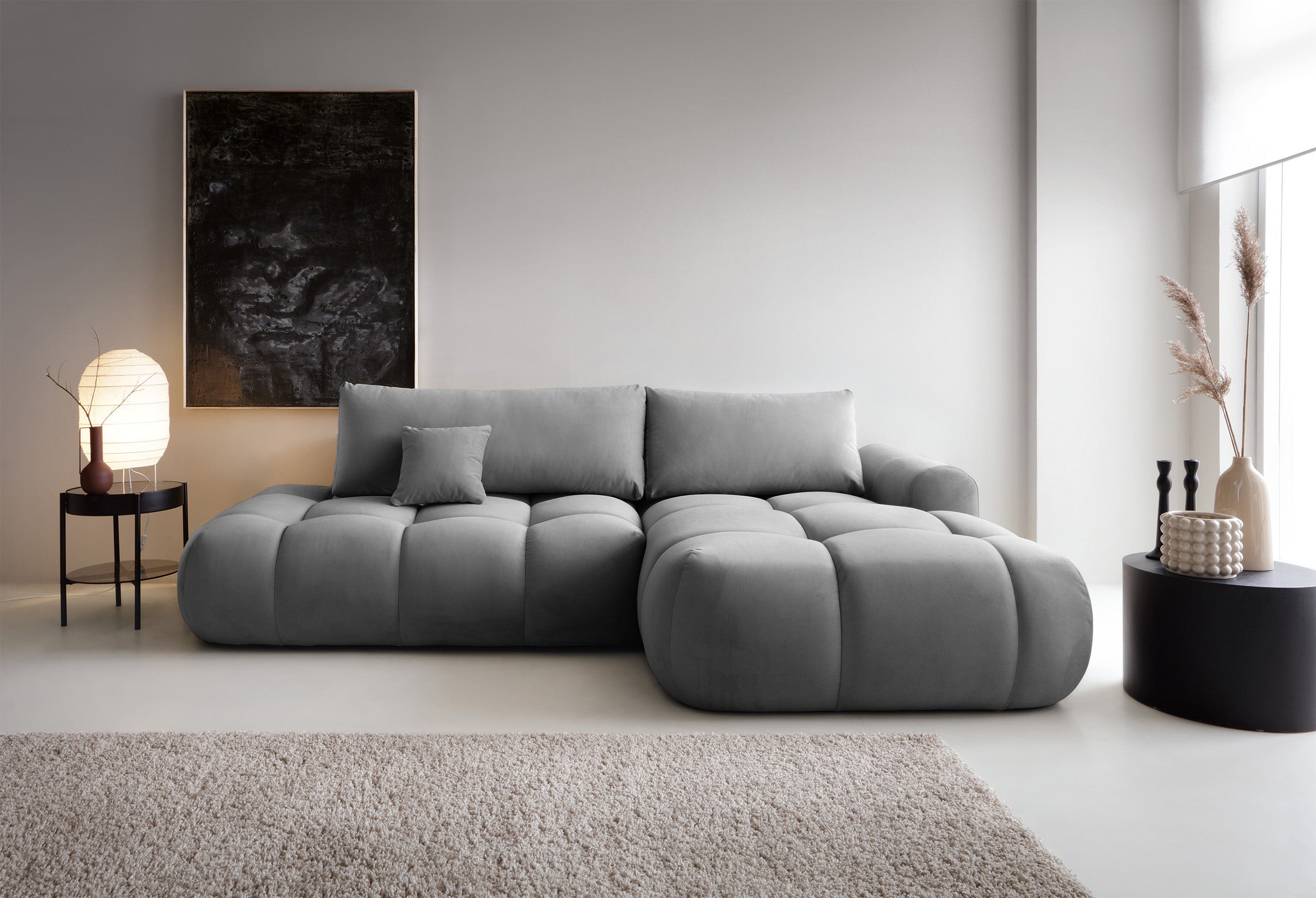 selsey-ombo-ecksofa-l-f-rmig-rechts-mit-schlaffunktion-und-stauraum-grauer-samt image 2