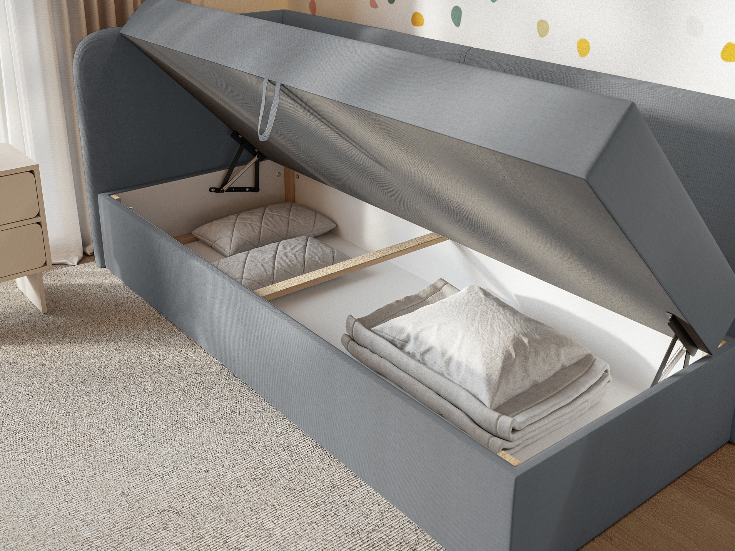 selsey-calmmo-jugendbett-90x200-links-mit-stauraum-dunkelgrau-chenille image 3