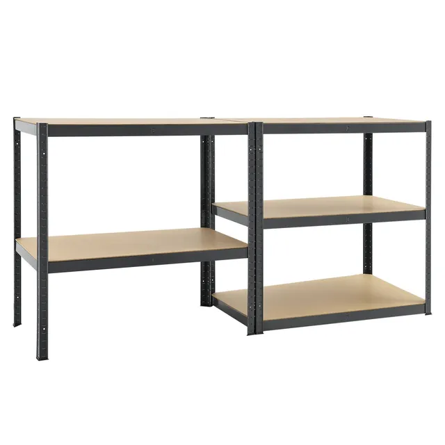 juskys-lagerregal-basic-200-x-100-x-60-cm-silber-schwerlastregal-mit-5-b-den image 1