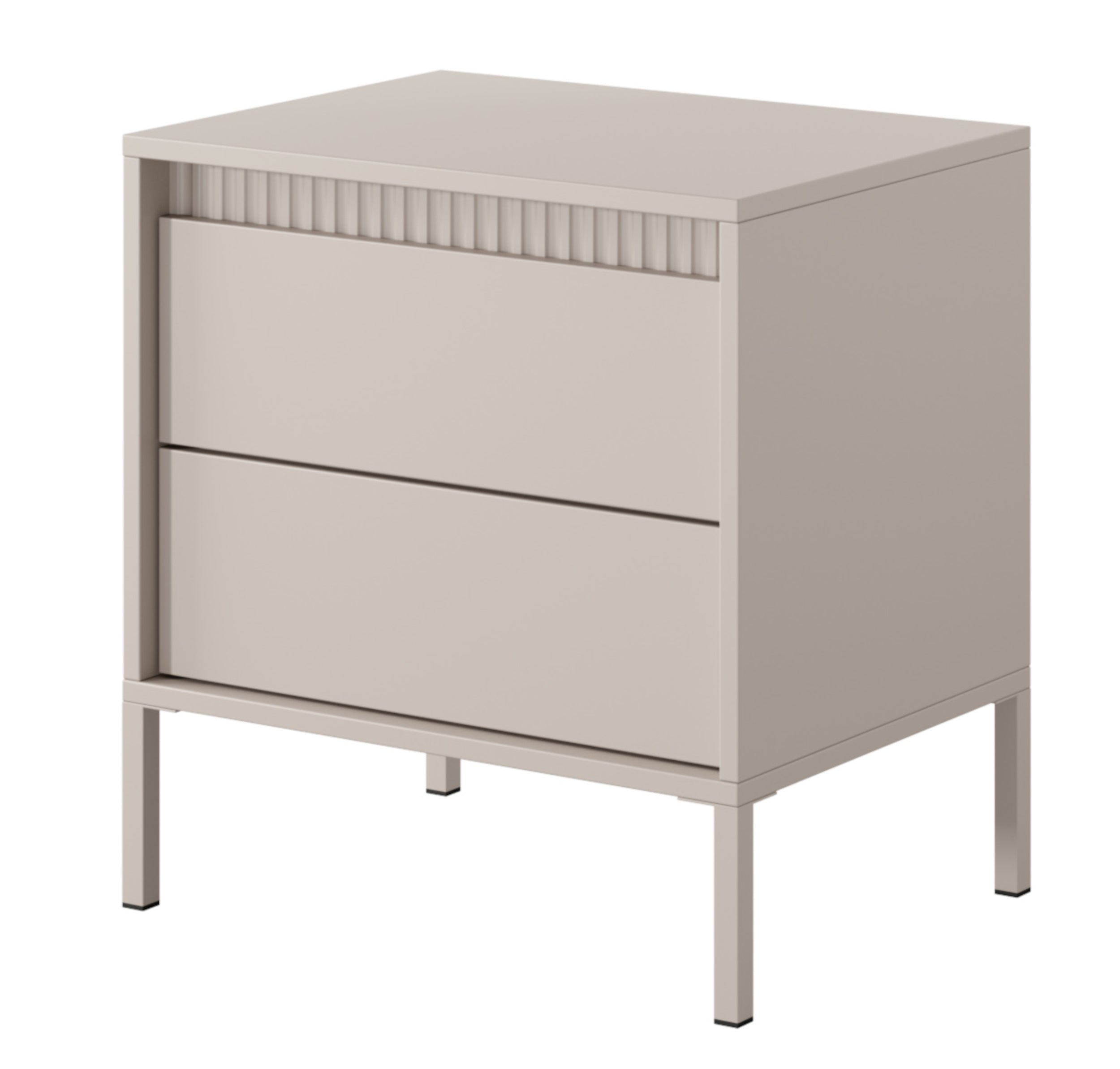selsey-falsetto-nachttisch-mit-geriffelten-fronten-68-cm-beige-mit-schublade image 1