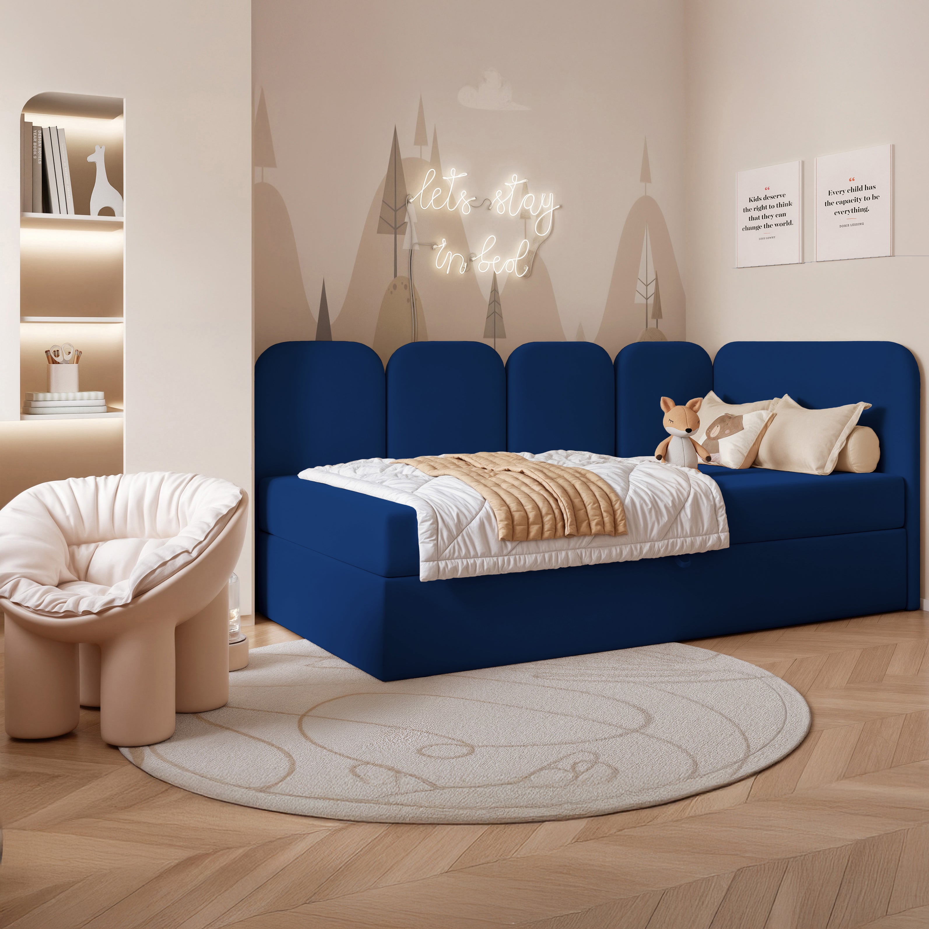 selsey-nubini-jugendbett-90x200-cm-rechts-mit-stauraum-und-matratze-h3-blauer-sa image 2