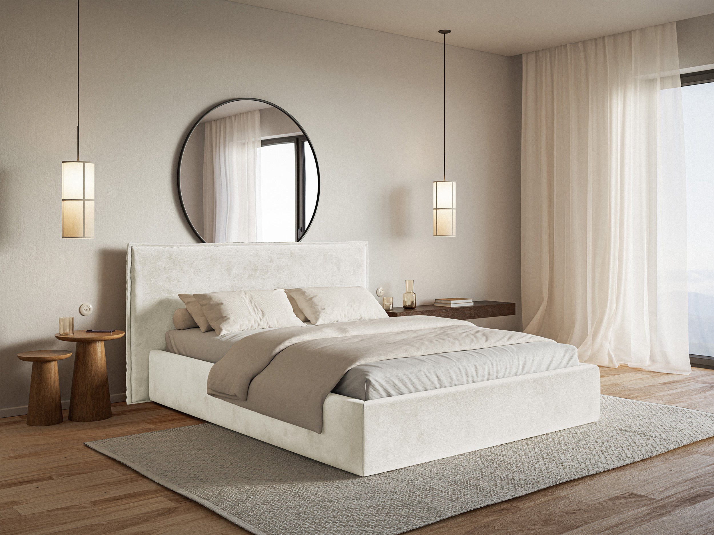 selsey-softie-polsterbett-180x200-cm-hellgraubeige-velours-wasserabweisend image 2