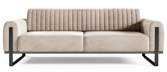 selsey-parissa-dreisitziges-sofa-hellbeiger-samt-schwarze-beine image 1