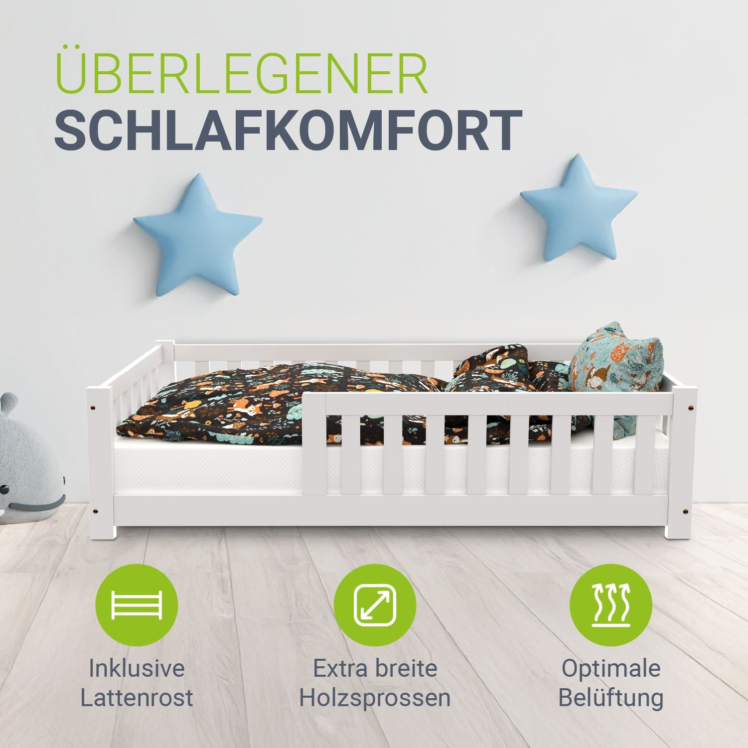 juskys-kinderbett-naya-80-x-160-cm-holz-mit-lattenrost-und-rausfallschutz-bodenb image 2