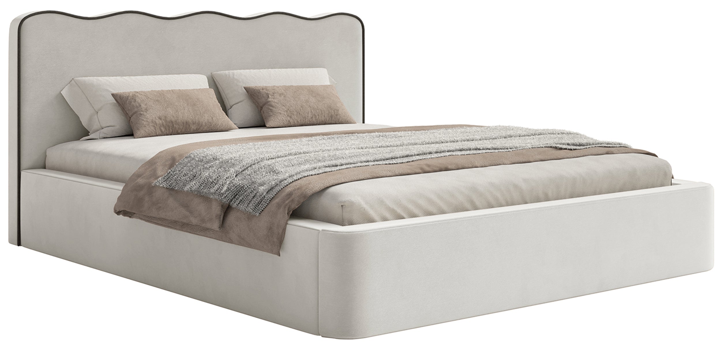 selsey-duney-polsterbett-160x200-cm-hellbeige-samt image 1