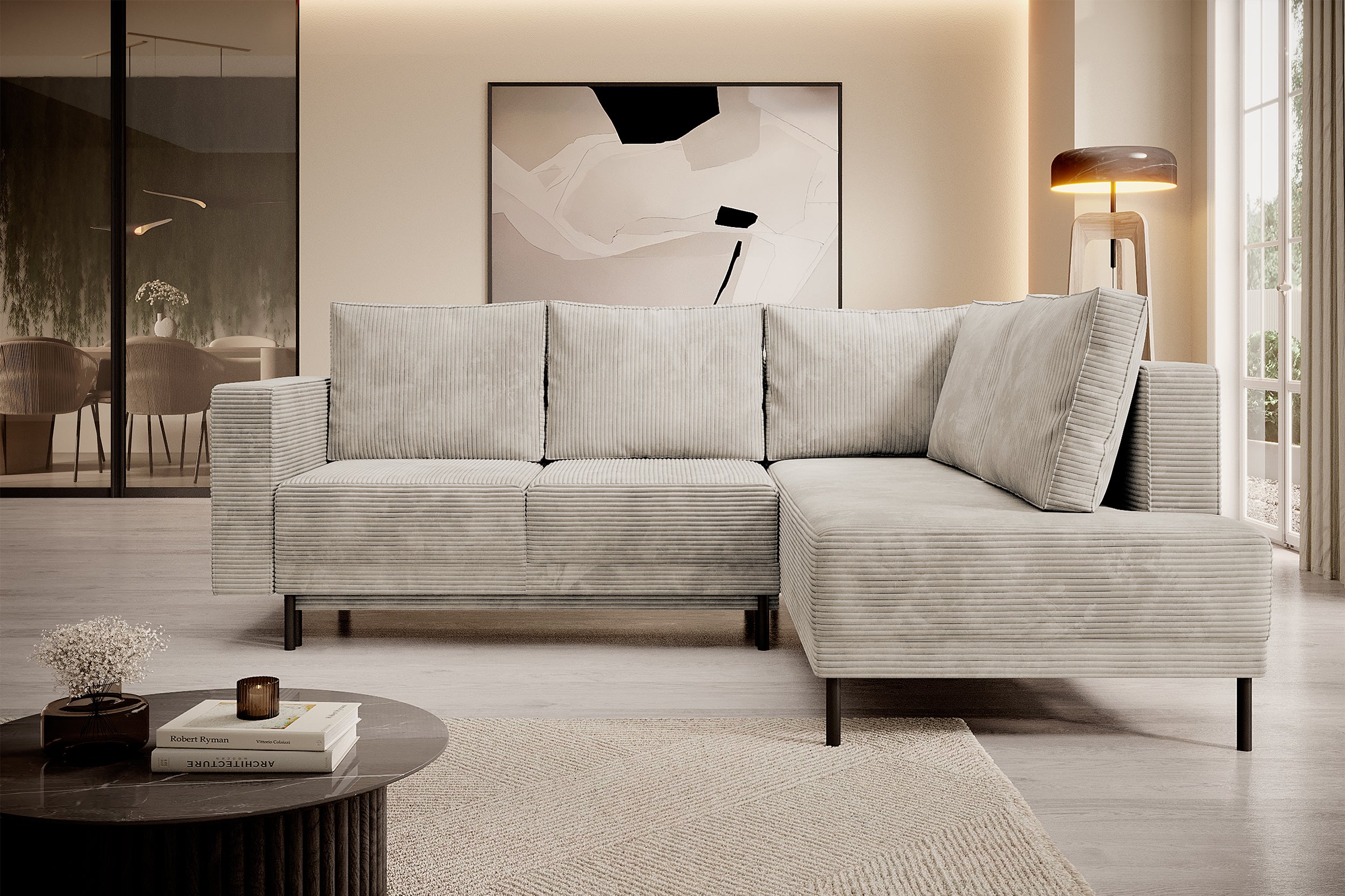 selsey-rodario-ecksofa-rechts-dunkelbeige-cord-schlaffunktion-bettkasten image 3