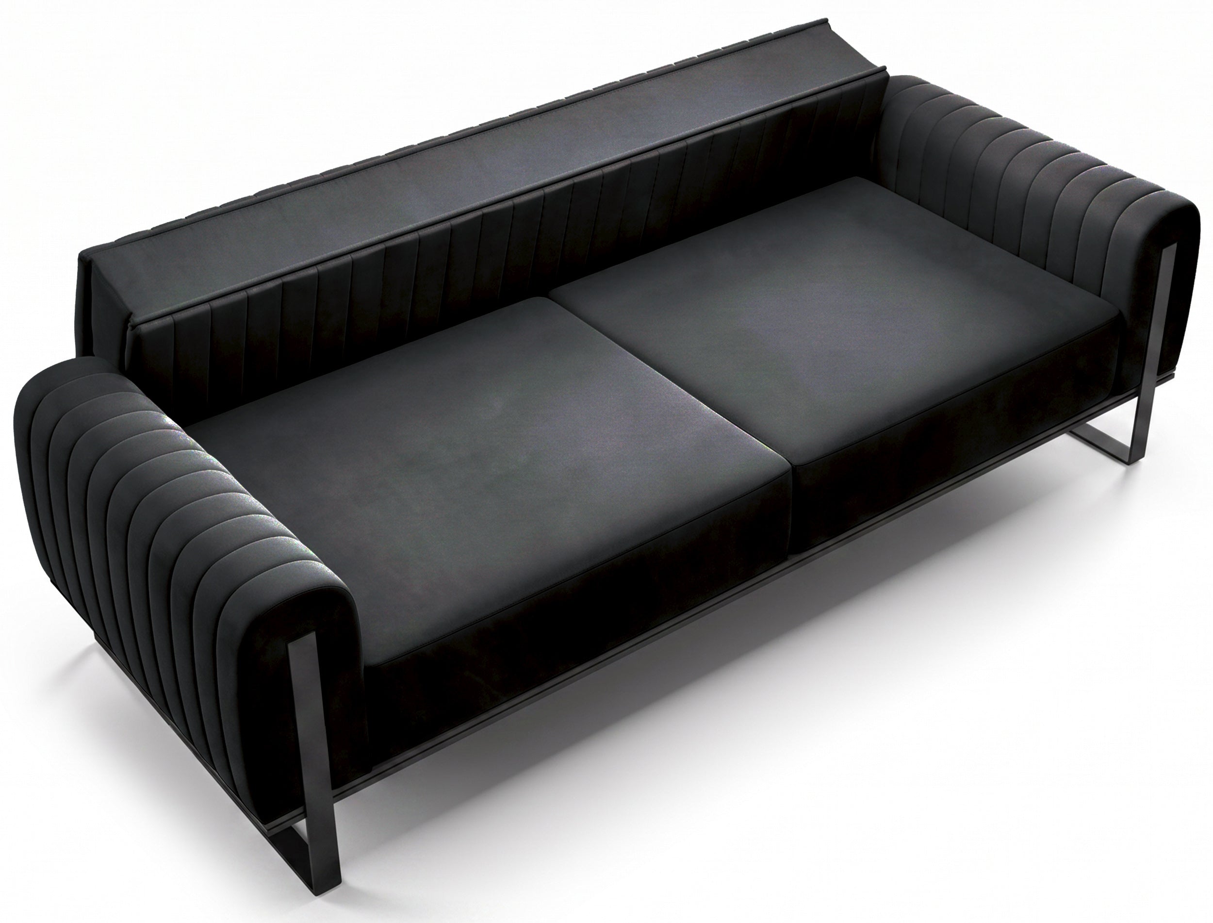 selsey-parissa-dreier-sofa-schwarzer-samt-schwarze-beine image 5
