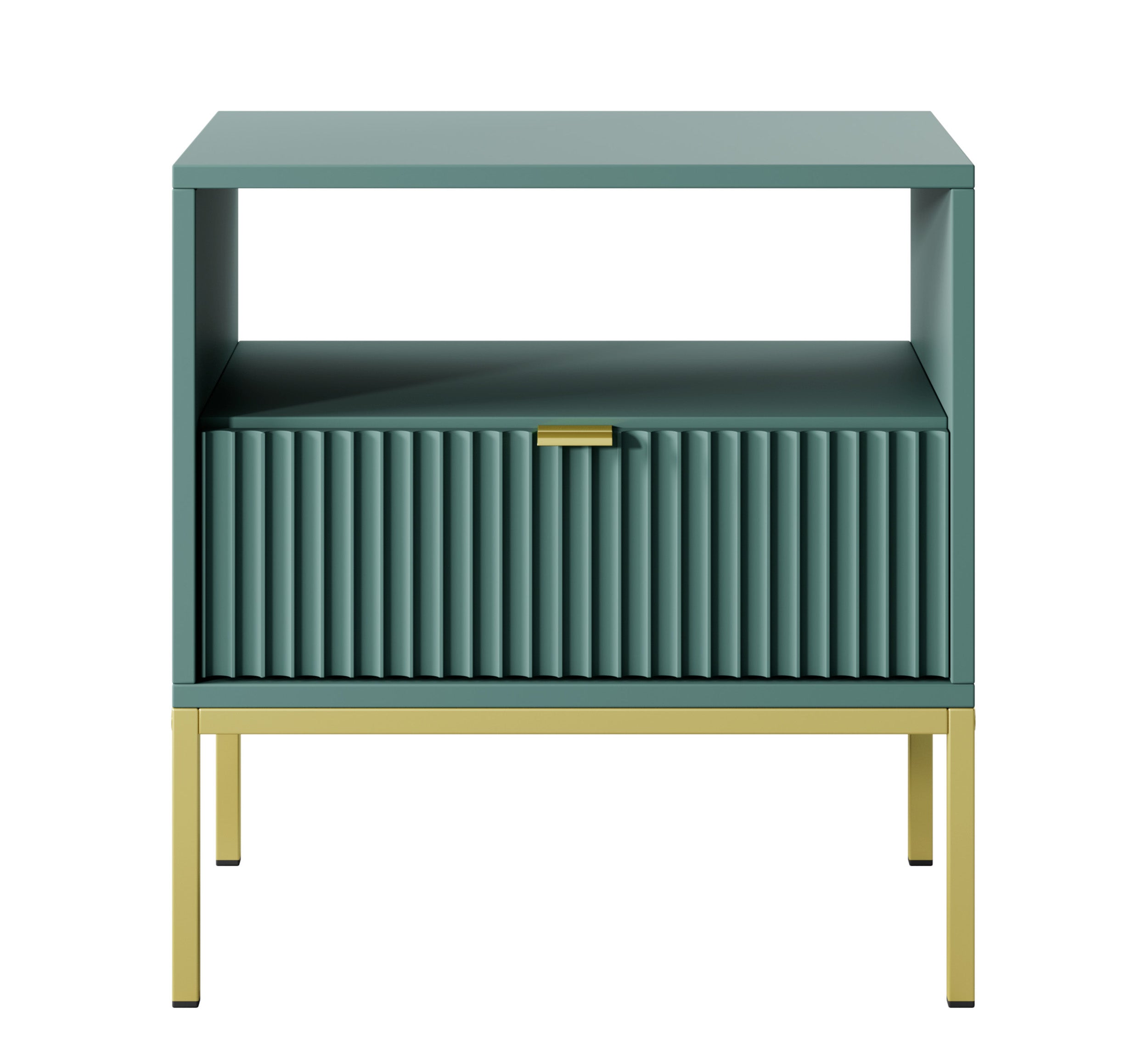 selsey-vellore-nachttisch-54-cm-gr-n-mit-rillenfront-und-gold image 3