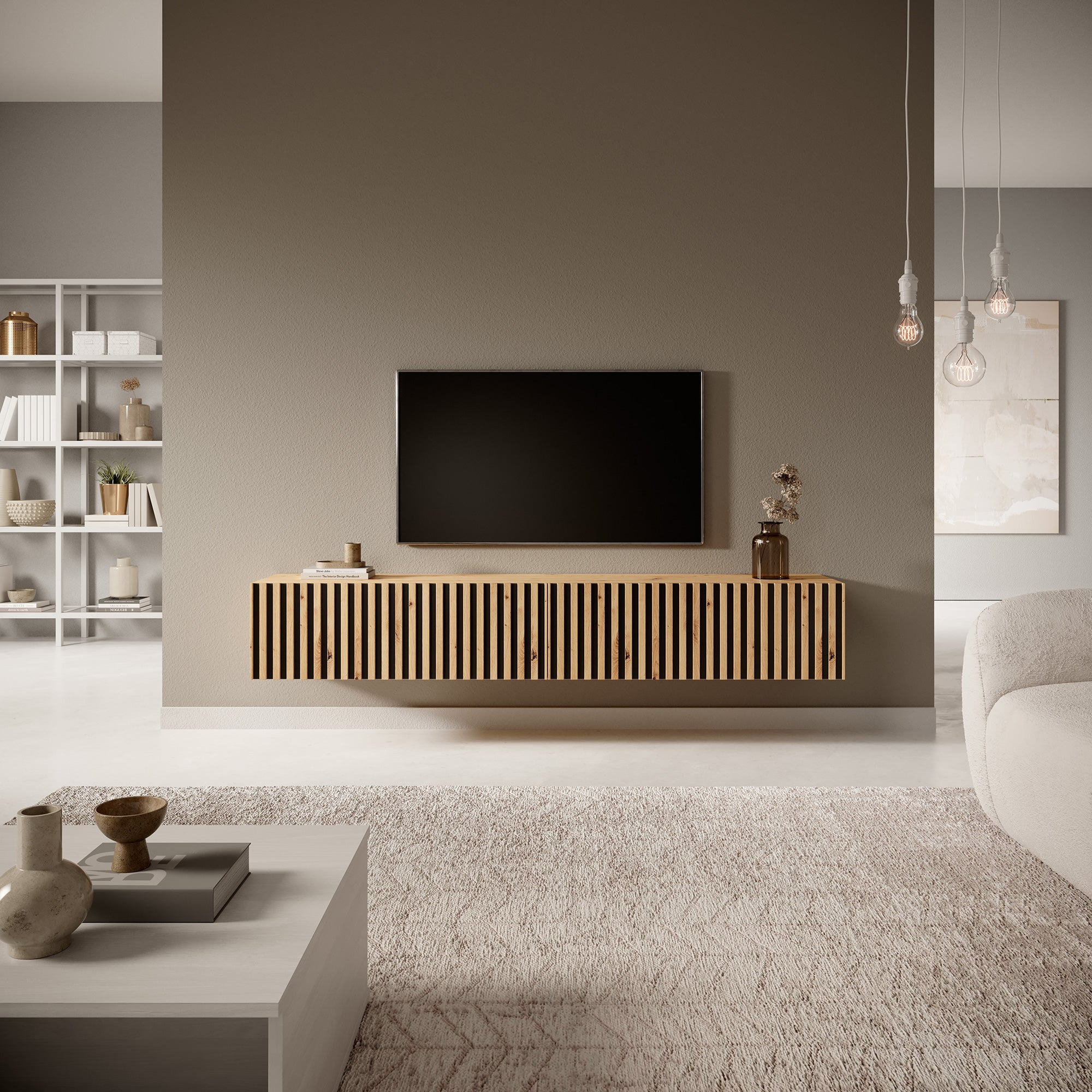 selsey-telire-tv-schrank-175-cm-artisan-eiche-lamellen-schwarze-eins-tze image 8