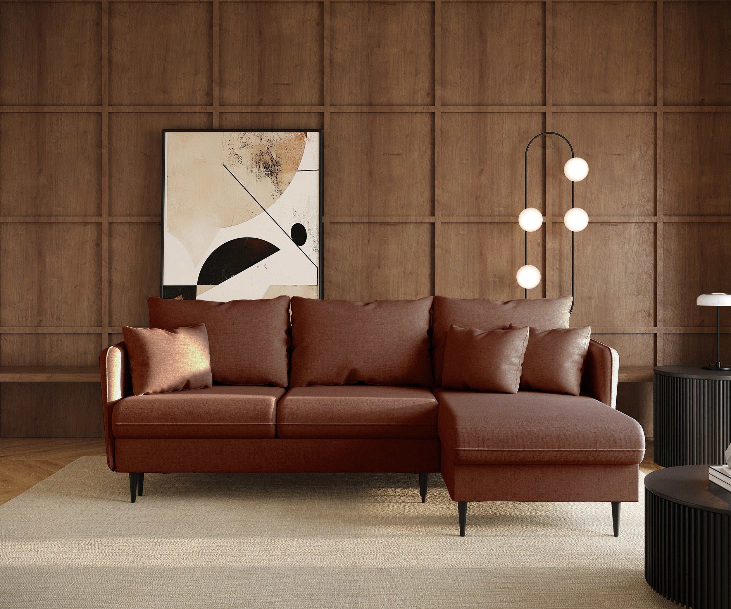 selsey-volio-ecksofa-mit-schlaffunktion-l-f-rmig-kupferfarbener-chenille-schwarz image 2