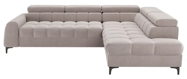 selsey-arellio-ecksofa-l-f-rmig-rechts-mit-schlaffunktion-und-stauraum-grau-beig image 1