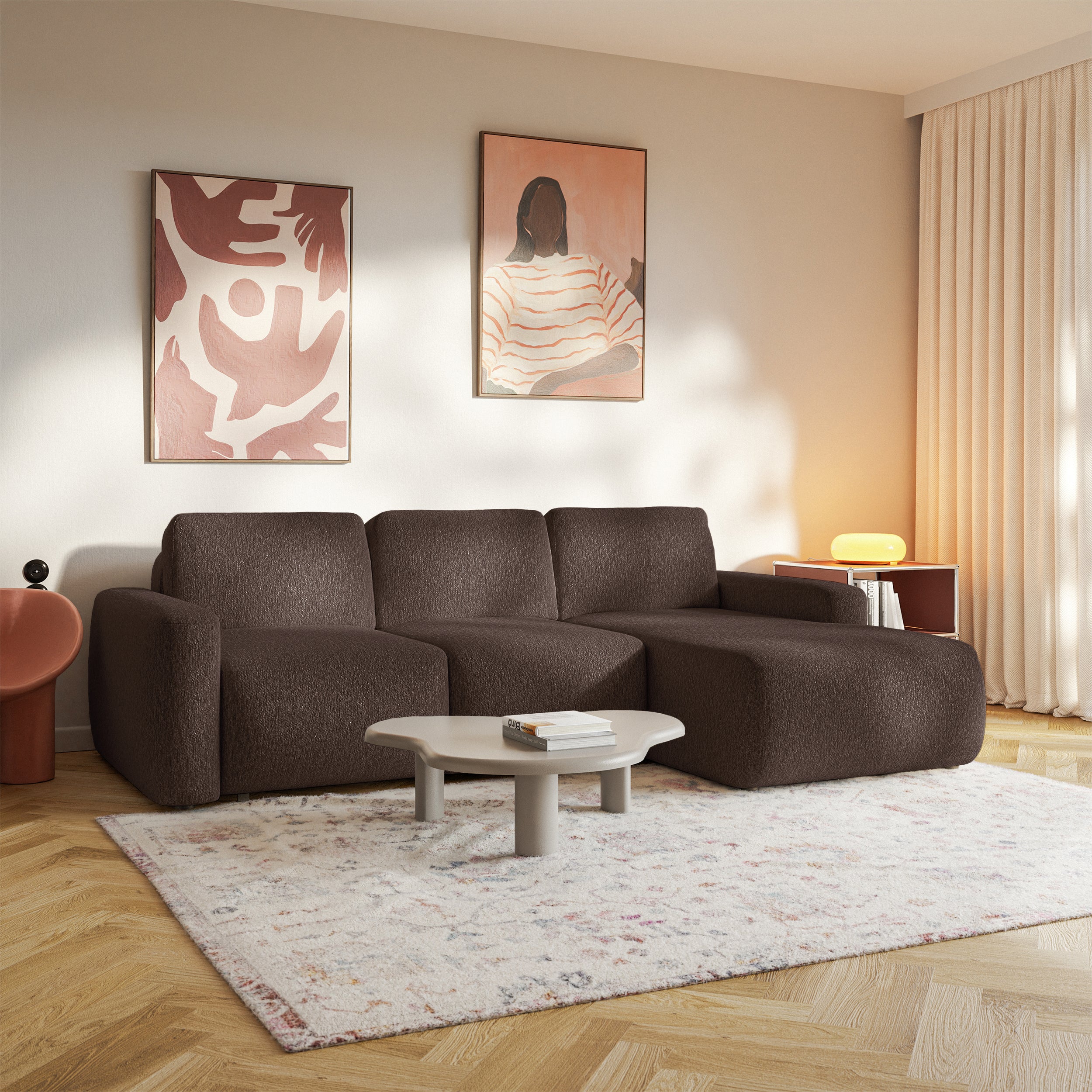 selsey-carnos-mini-ecksofa-mit-schlaffunktion-l-form-rechts-braunes-chenille image 5