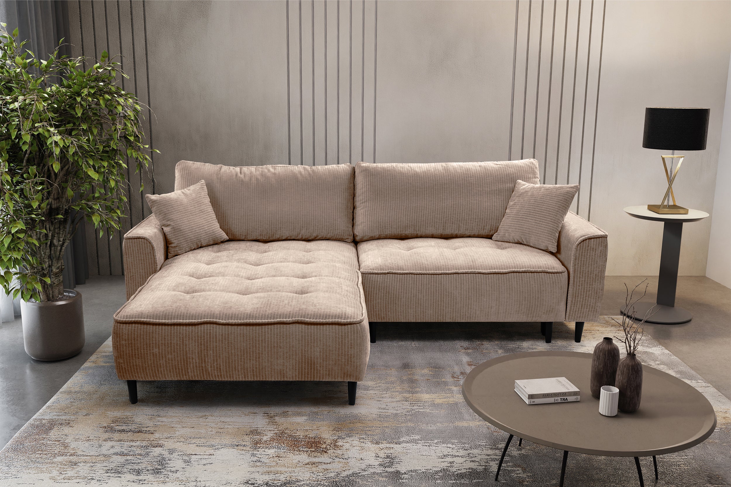 selsey-blues-ecksofa-mit-schlaffunktion-l-form-links-beiger-cord-mit-stauraum image 2