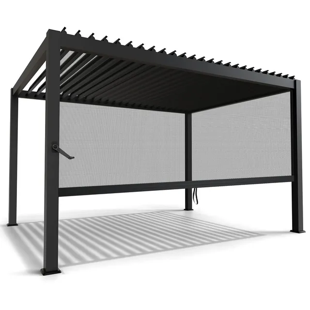 juskys-tahiti-lamellendach-3-x-4-m-anthrazit-pergola-mit-seitenwand-4-m image 1