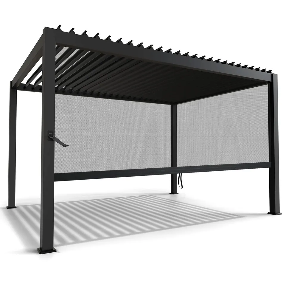 juskys-tahiti-lamellendach-3-x-4-m-anthrazit-pergola-mit-seitenwand-4-m image 1