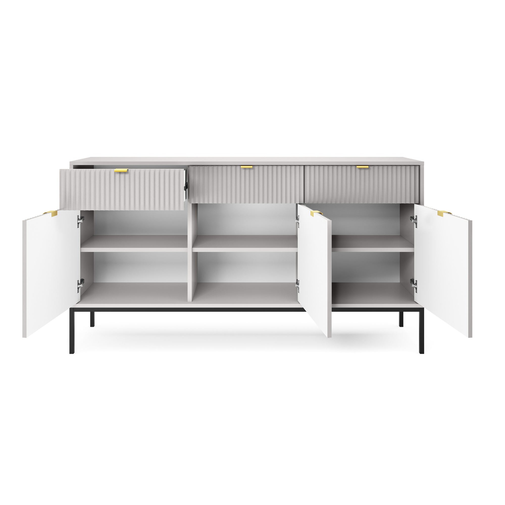 selsey-vellore-dreht-r-kommode-154-cm-grau-gerillte-fronten-goldene-griffe image 4