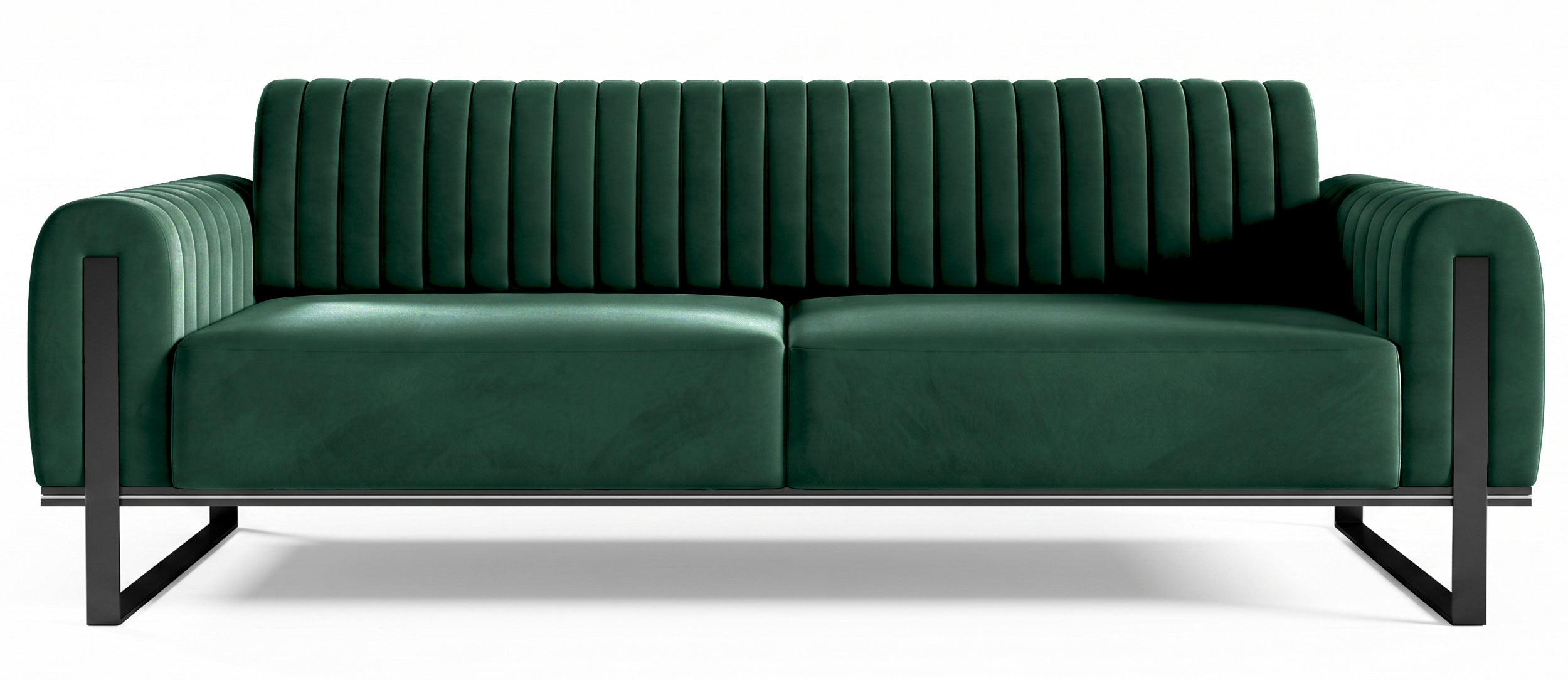selsey-parissa-sofa-3-sitzer-gr-ner-samt-schwarze-beine image 1