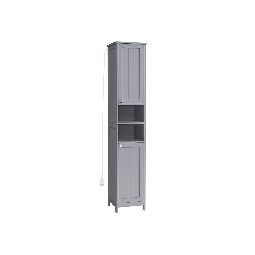 vasagle-badschrank-hoch-schmal-mit-beleuchtung-und-viel-stauraum image 2