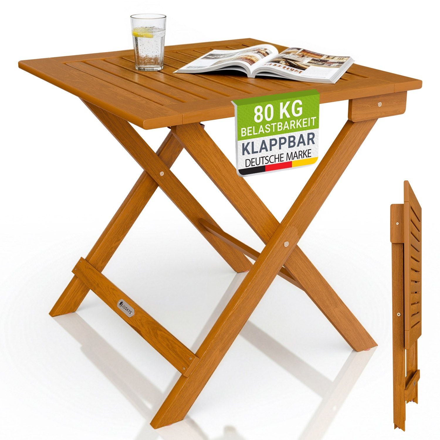 juskys-klappbarer-holztisch-zadar-beistelltisch-aus-akazienholz-natur image 2