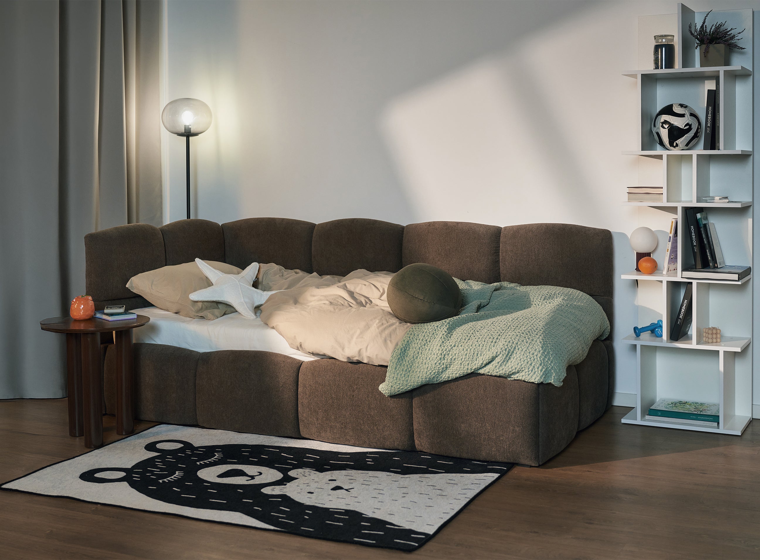 selsey-cloudy-jugendbett-90x200-cm-links-mit-stauraum-braunes-chenille image 2
