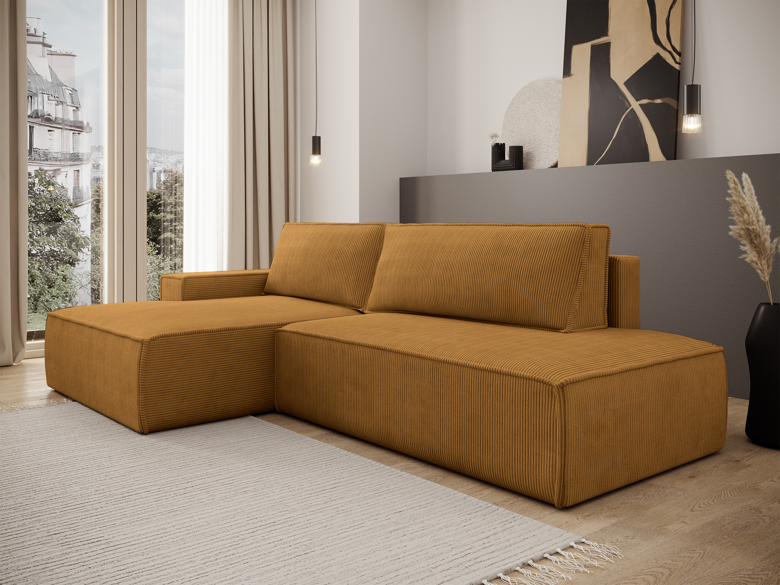 selsey-felicjo-ecksofa-l-links-senfgelb-cord-mit-schlaffunktion-und-stauraum image 2