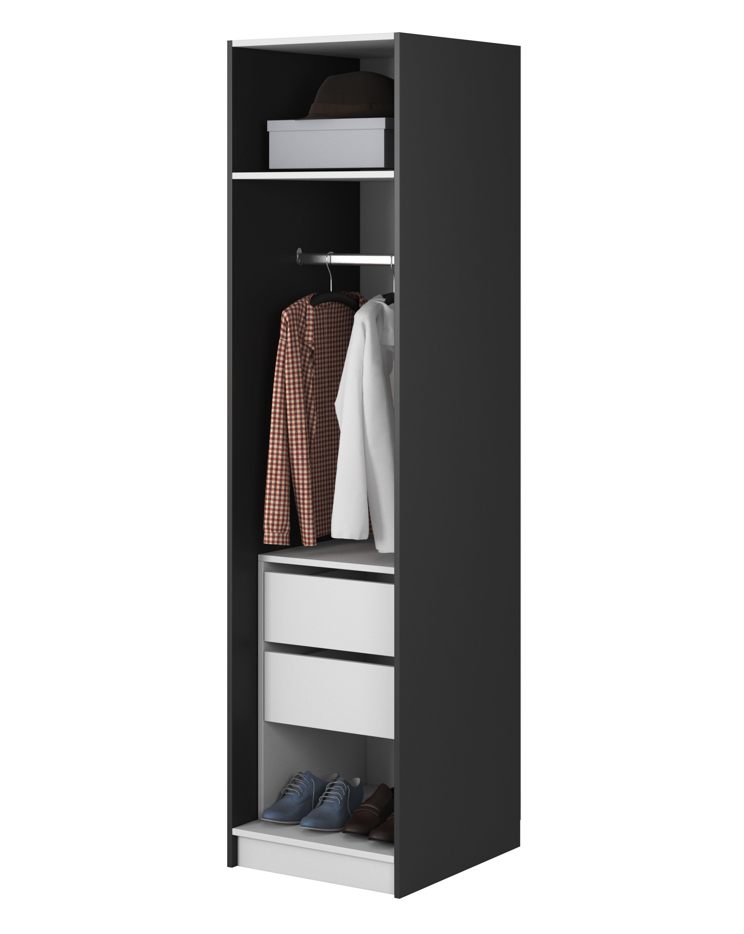 selsey-moonir-kleiderschrank-eint-rig-50-cm-mit-container-schwarz image 3