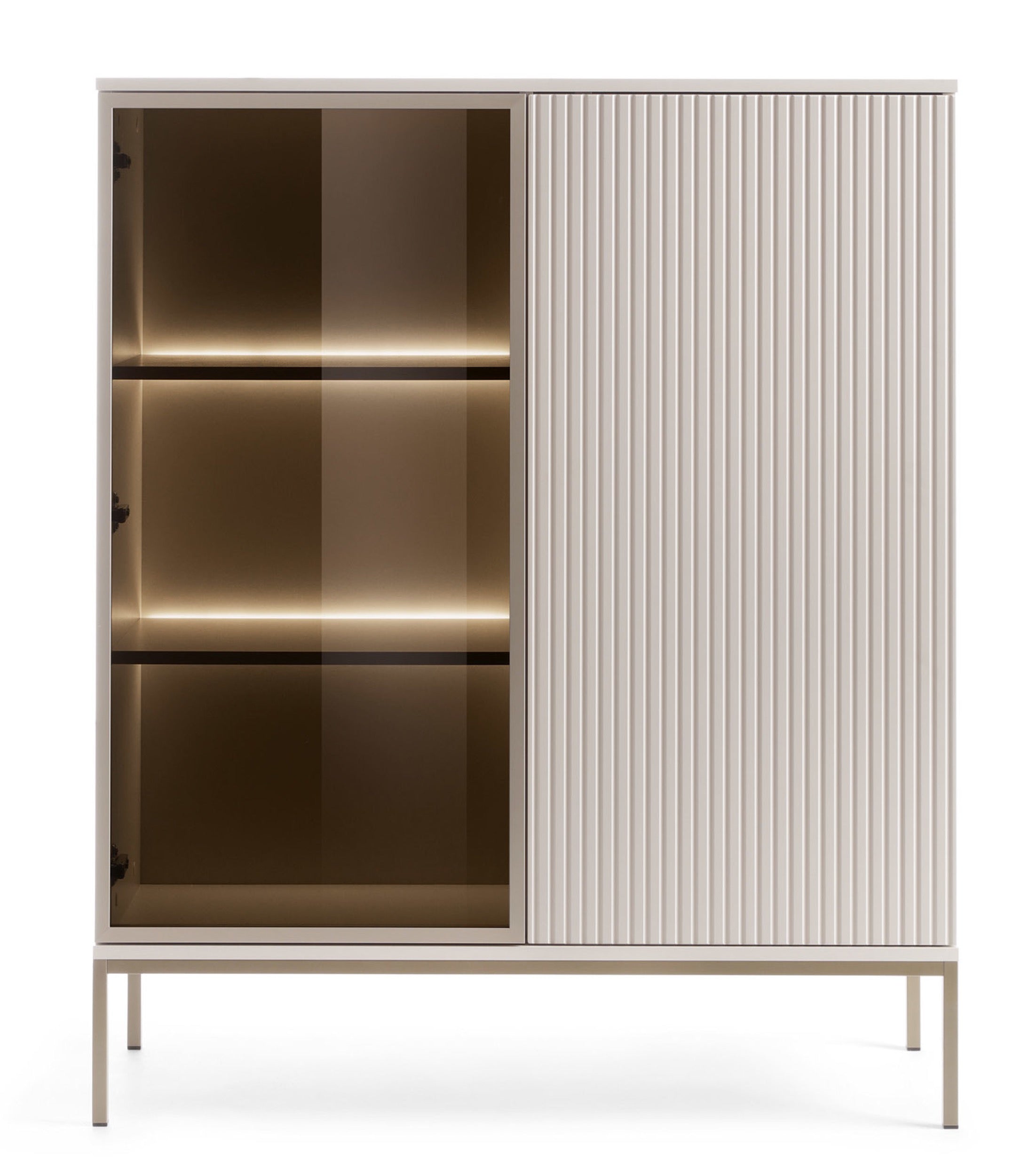 selsey-tosena-vitrine-zweifl-gelig-104-cm-mit-led-kaschmir-laminat-mdf image 3