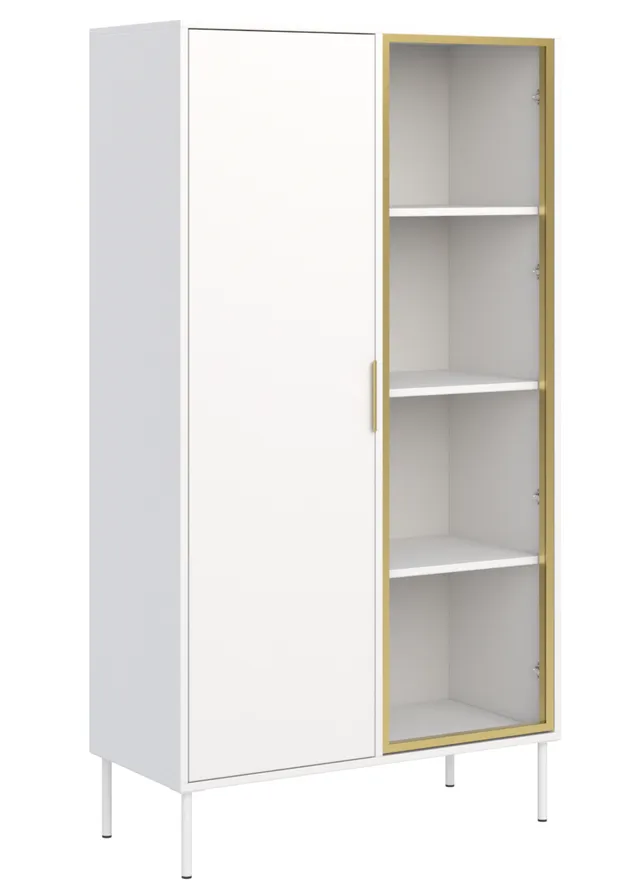 selsey-vena-zweifl-geliger-schrank-mit-glasfront-90-cm-wei image 1