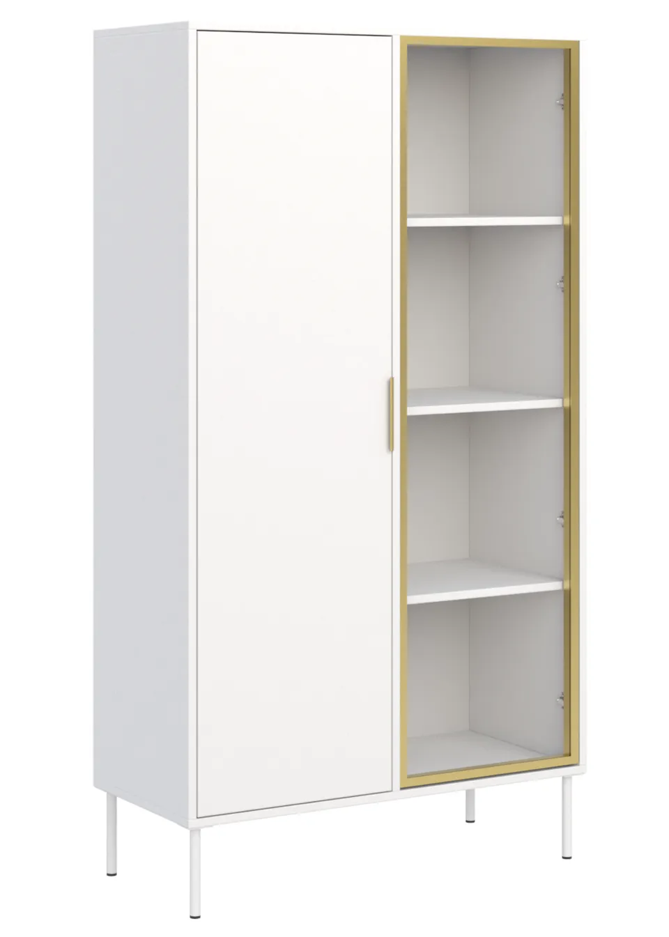 selsey-vena-zweifl-geliger-schrank-mit-glasfront-90-cm-wei image 1