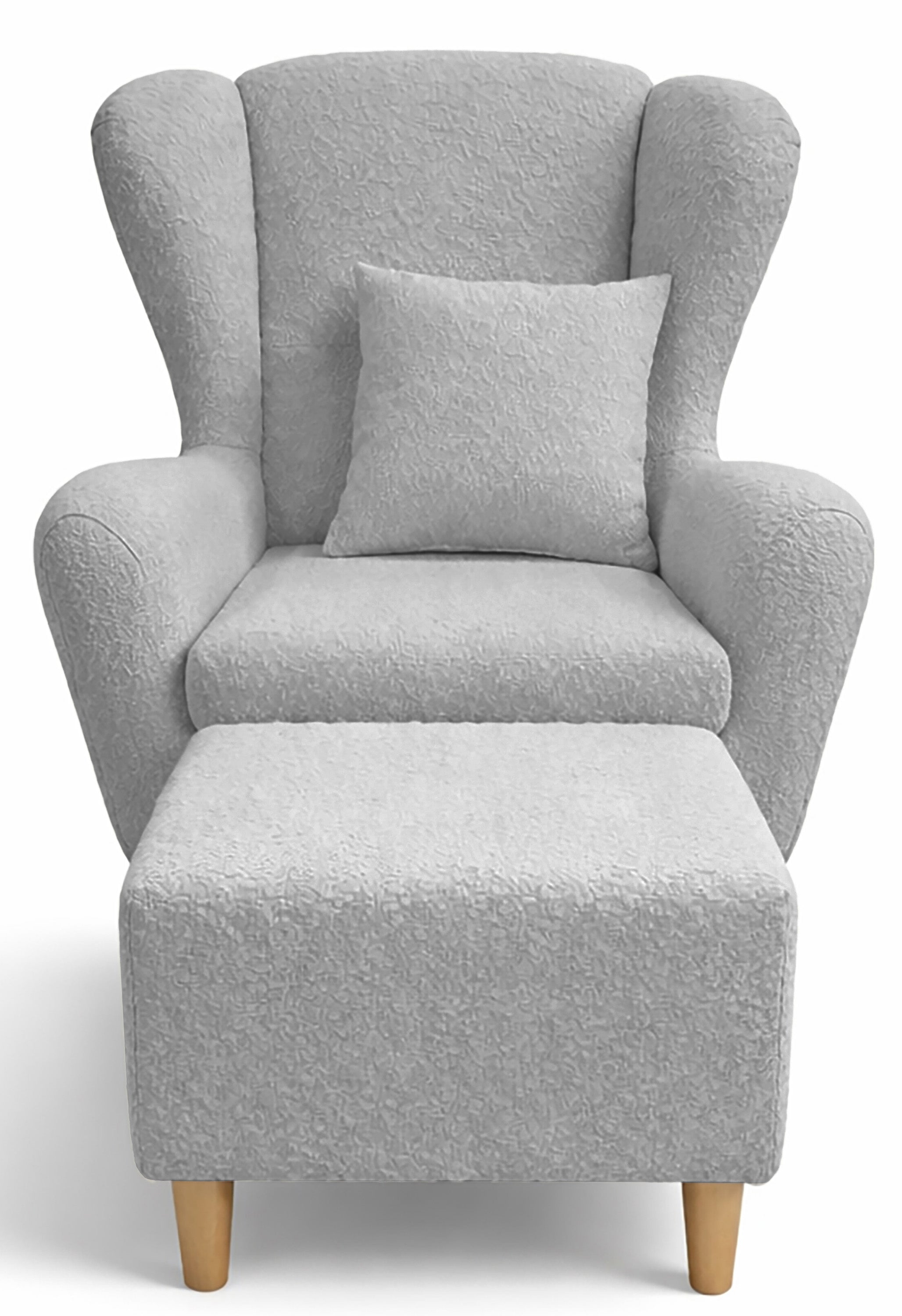 selsey-teddlo-ohrensessel-mit-hocker-hellgrau-chenille-buchenf-e image 4
